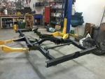 Back view of frame on lift
