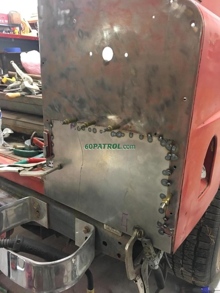 rear passenger corner patch partially welded in